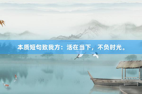 本质短句致我方:活在当下,不负时光。
